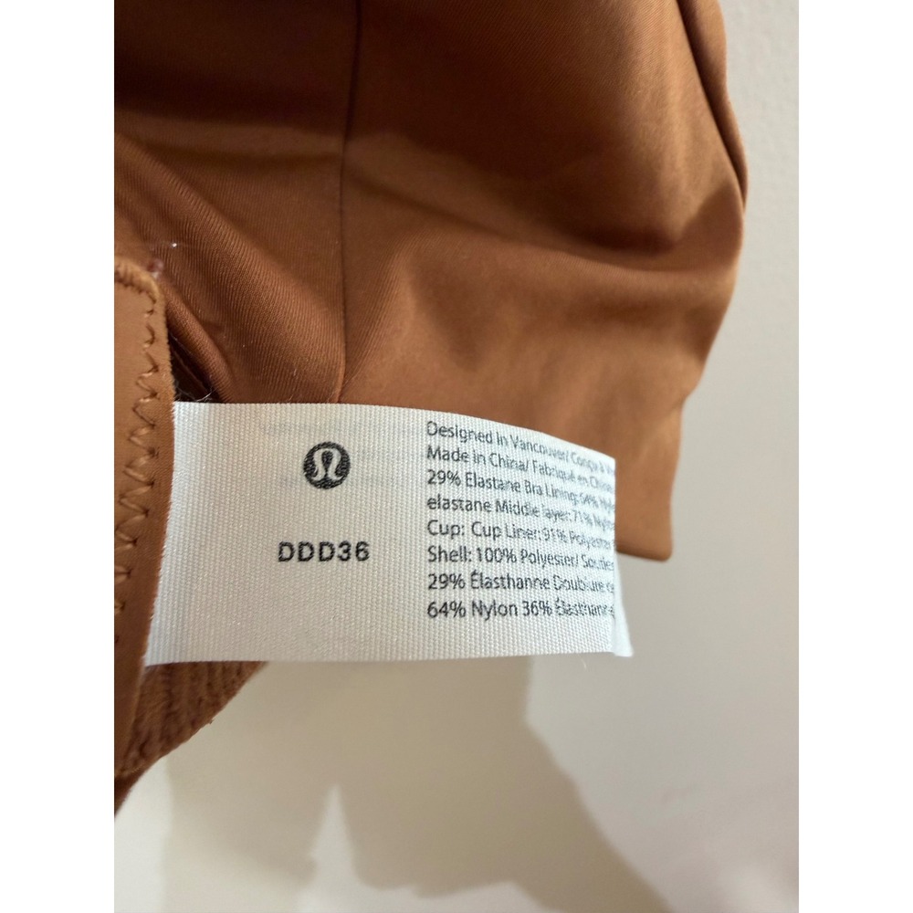 Lululemon All Powered Up Bra Copper Brown Racerback Sports Bra 36D - Picture 10 of 11